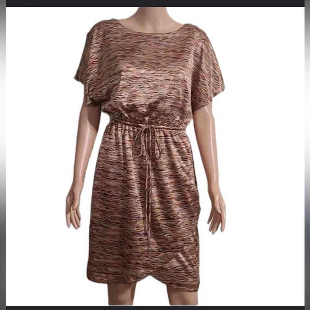 London Times dolman sleeve tie waist dress